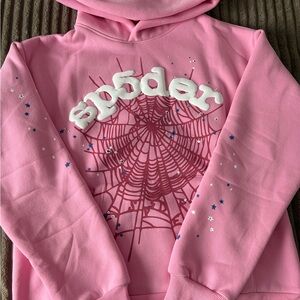 Pink and white spider hoodie